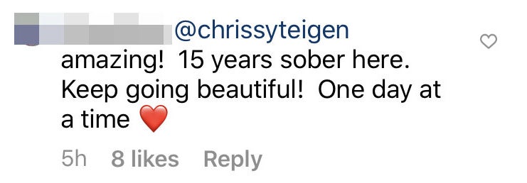 amazing! 15 years sober here. Keep going beautiful! One day at a time [red heart emoji]