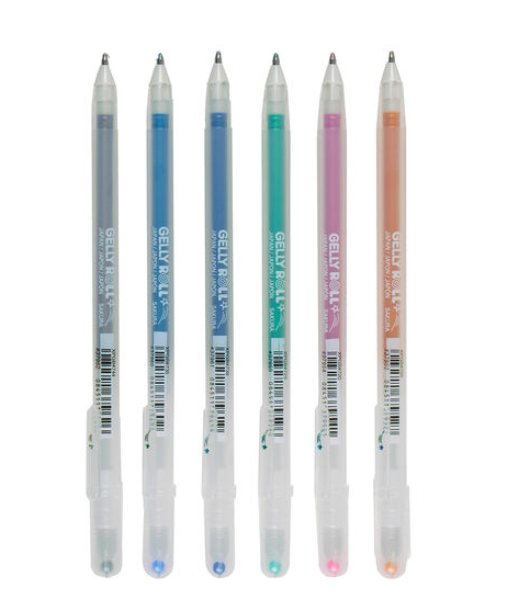 Product shot of six Gelly Roll pens