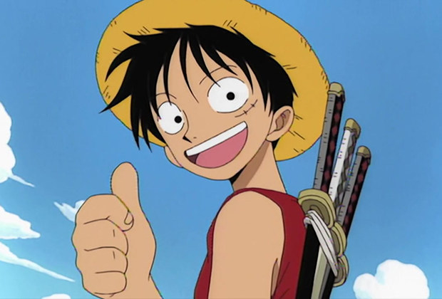 Monkey D. Luffy facing the camera with a smile and a thumbs up