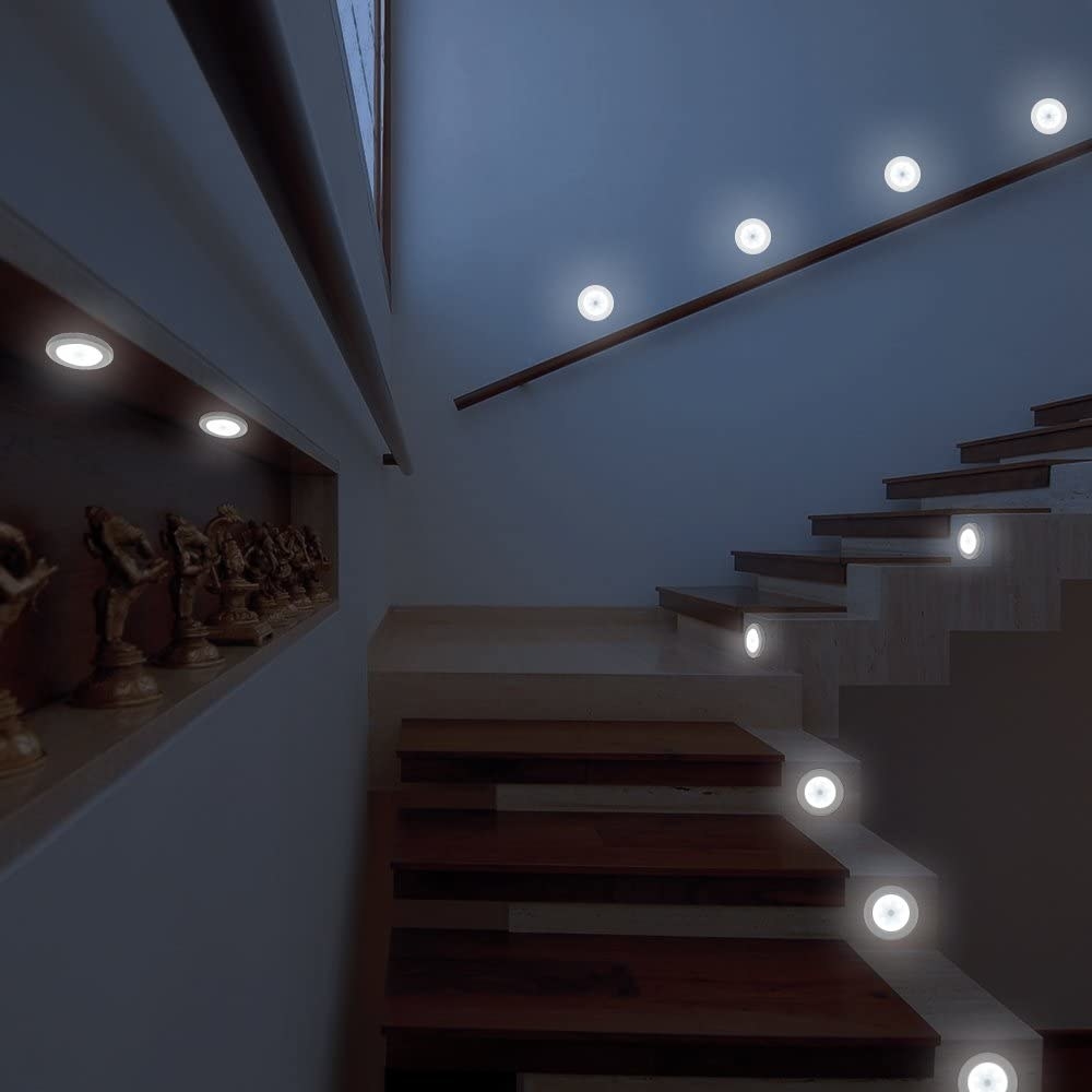 the lights on stairs 