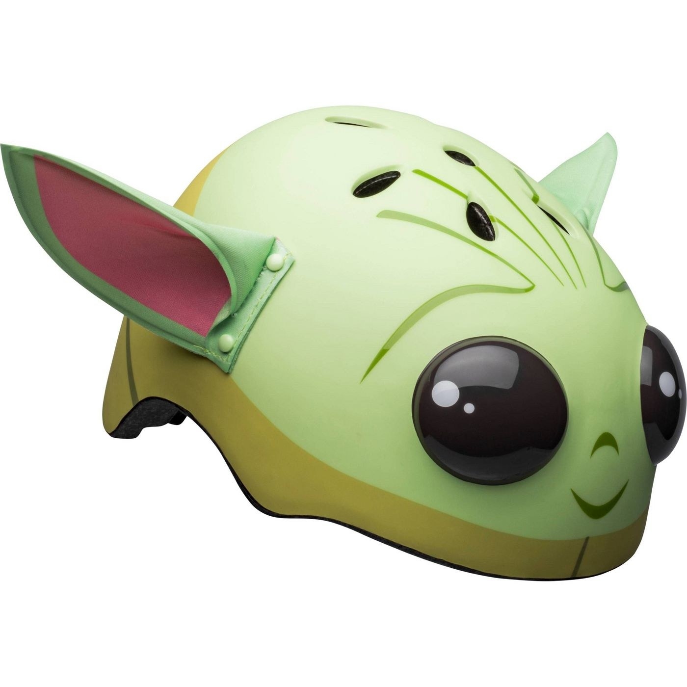 The Baby Yoda face helmet with 3D ears and eyes