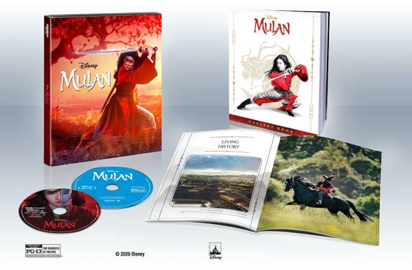 A package set of Mulan 4K discs and a Mulan gallery book