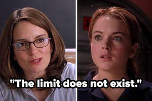 Ms. Norbury and Cady from "Mean Girls" with the quote "the limit does not exist."