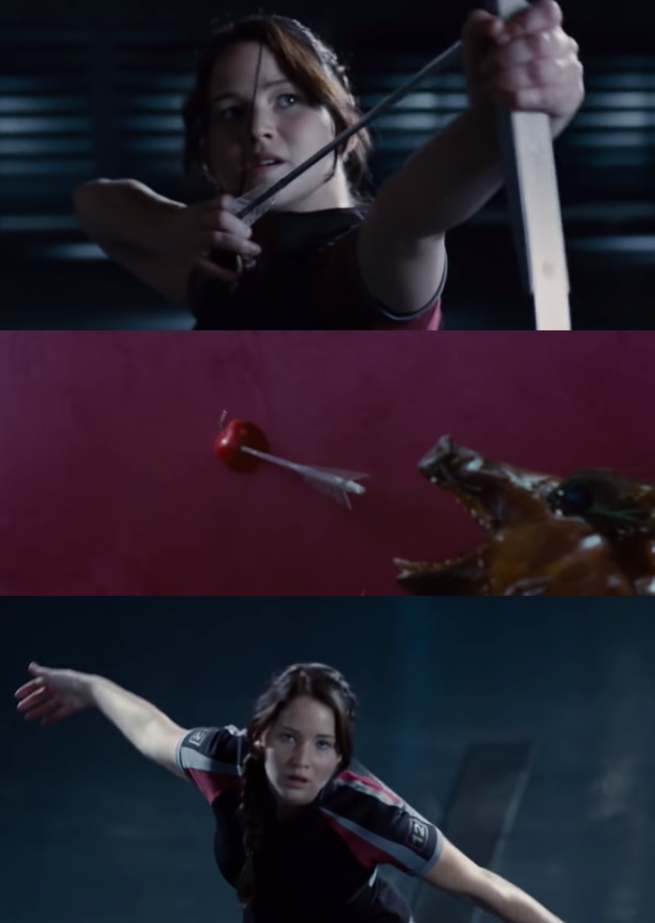 Jennifer Lawrence as Katniss Everdeen in the movie &quot;The Hunger Games.&quot;