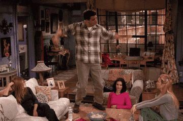 Chandler dancing on a table