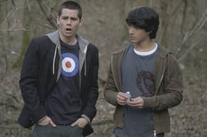 Scott and Stiles in the woods