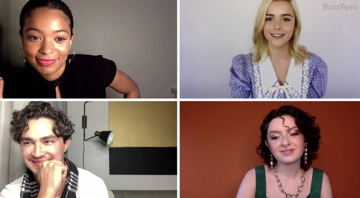 Jaz Sinclair, Kiernan Shipka, Gavin Leatherwood, and Lachlan Watson