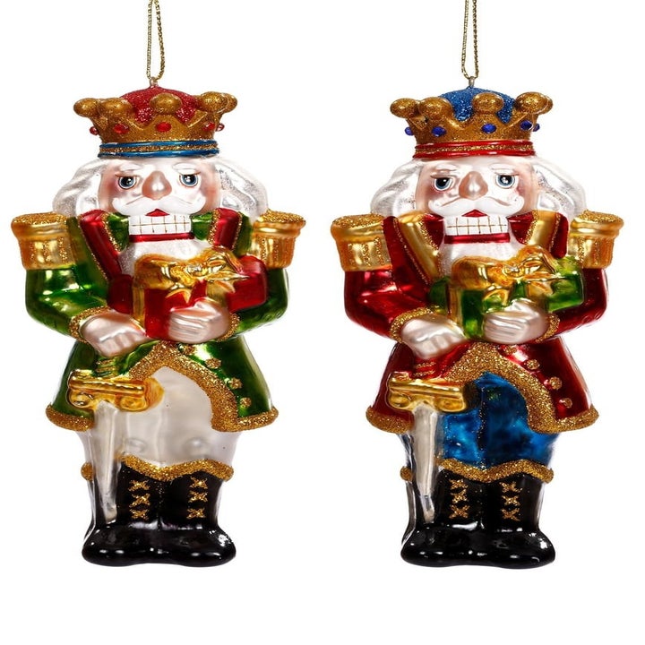 a pair of nutcracker ornaments