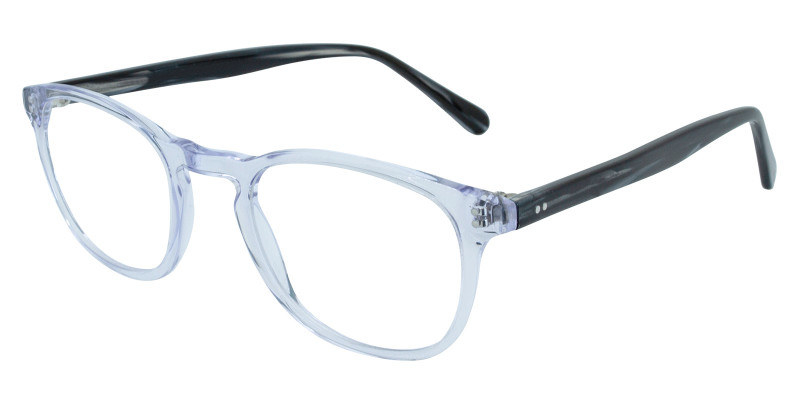 glasses with lucite blue frames