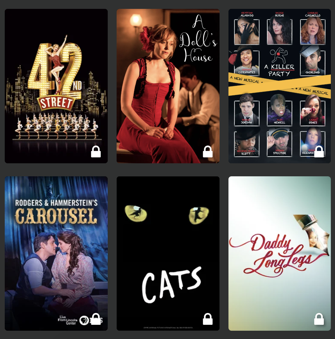 a sampling of the available musicals