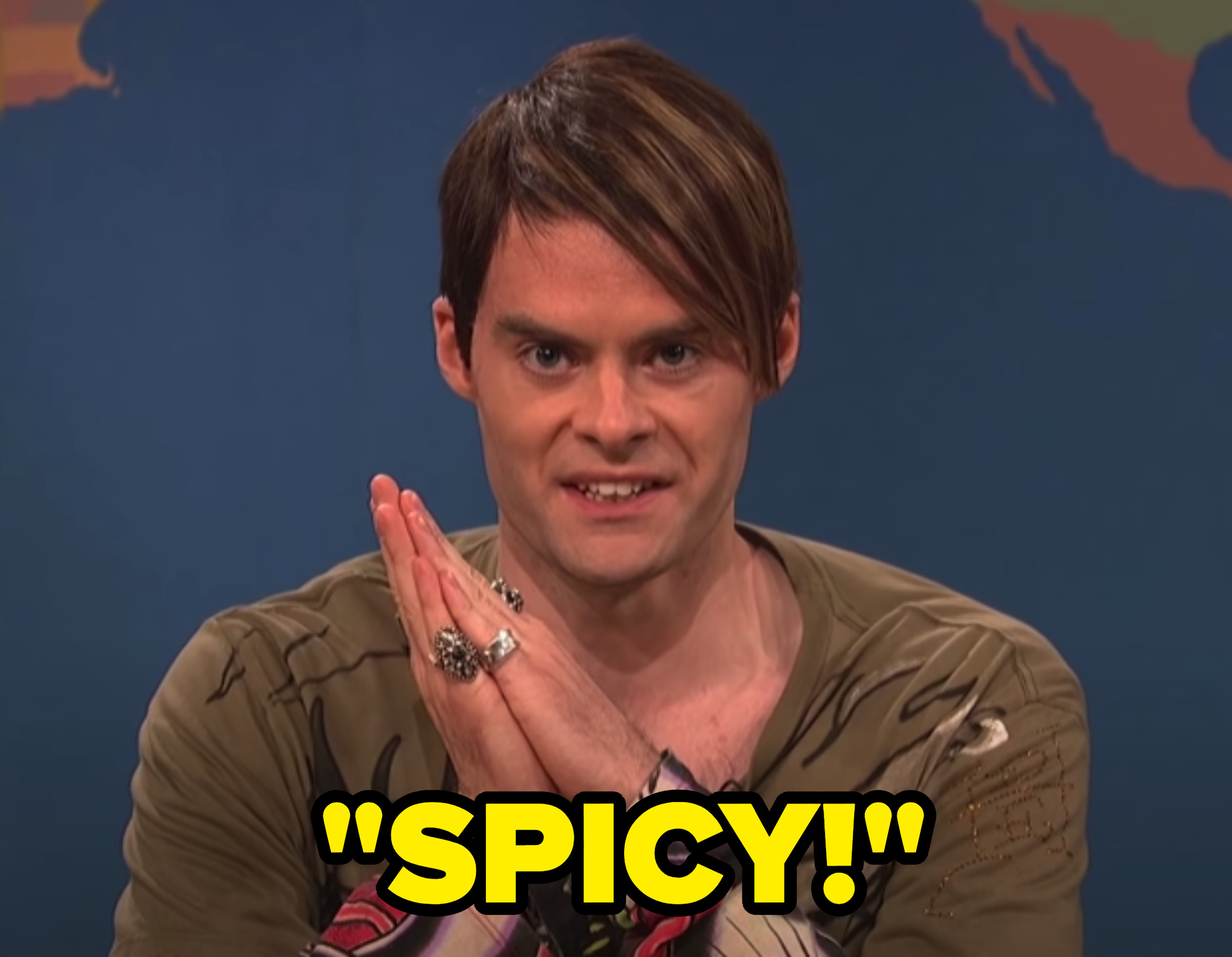 Bill Hader as Stefon on &quot;SNL&quot; saying &quot;Spicy!&quot;