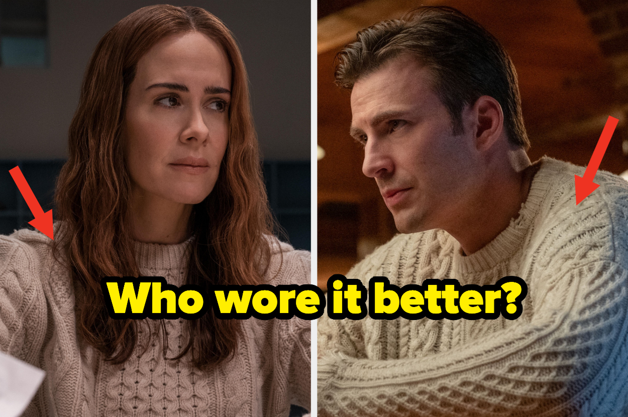 Chris Evans Reacts To Sarah Paulson Twinning Knives Out Sweater