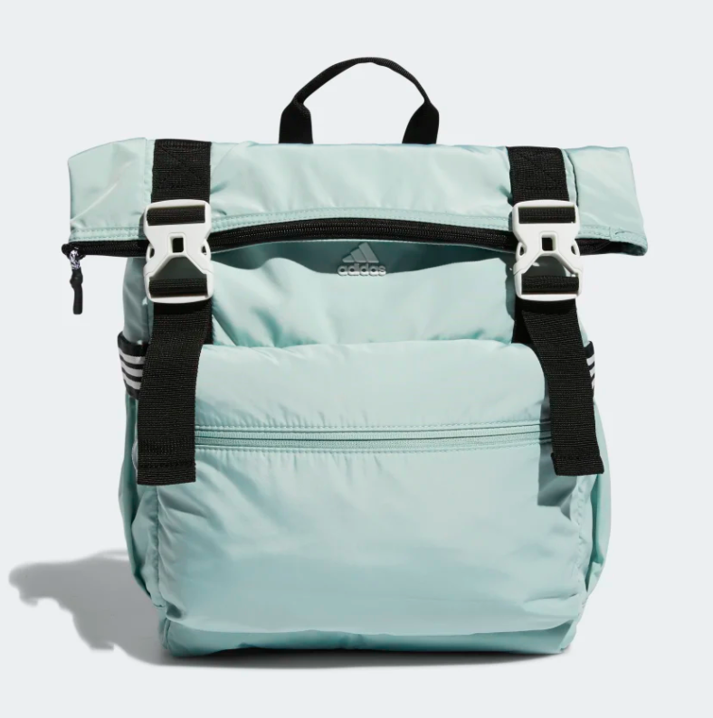 The backpack with both its zips and clips done up