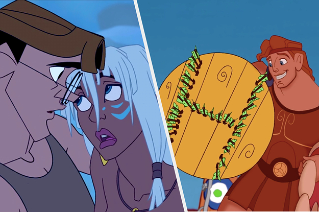 Milo and Kida from Atlantis: The Lost Empire and Hercules from Hercules