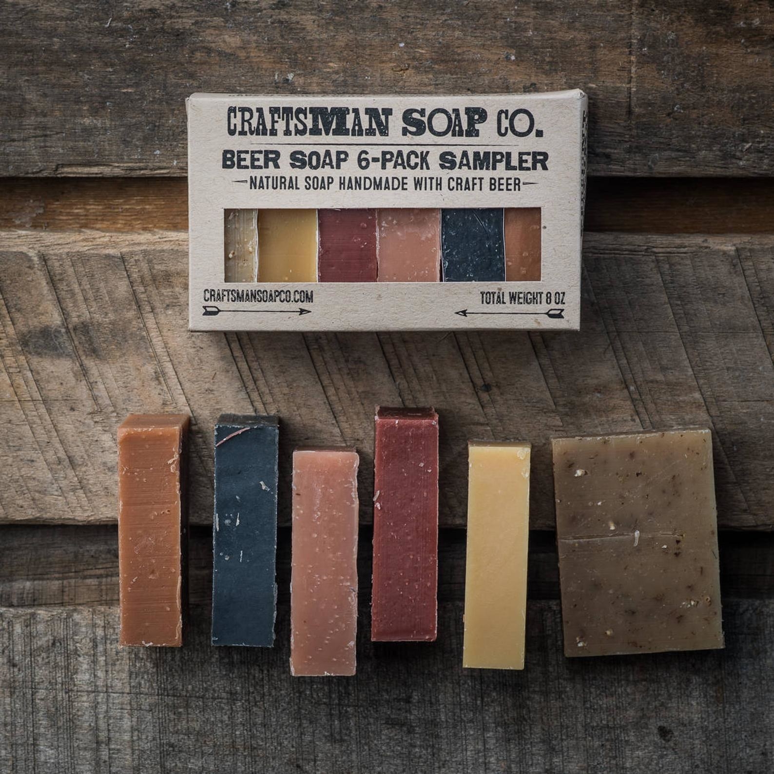 Six-pack of multi-colored soaps