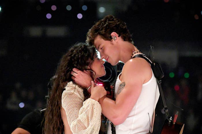 Shawn and Camila looking into each other's eyes