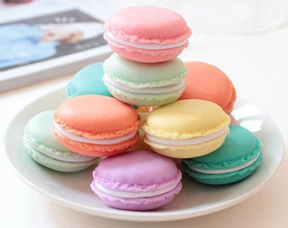 the macaron storage cases in different colors