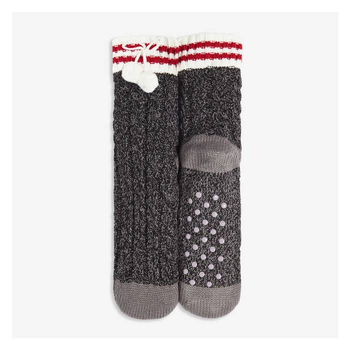 pair of socks showing front and back with grips