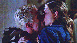 Spike picks up Buffy as they make out