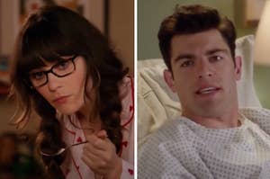 Jess and Schmidt from "New Girl"