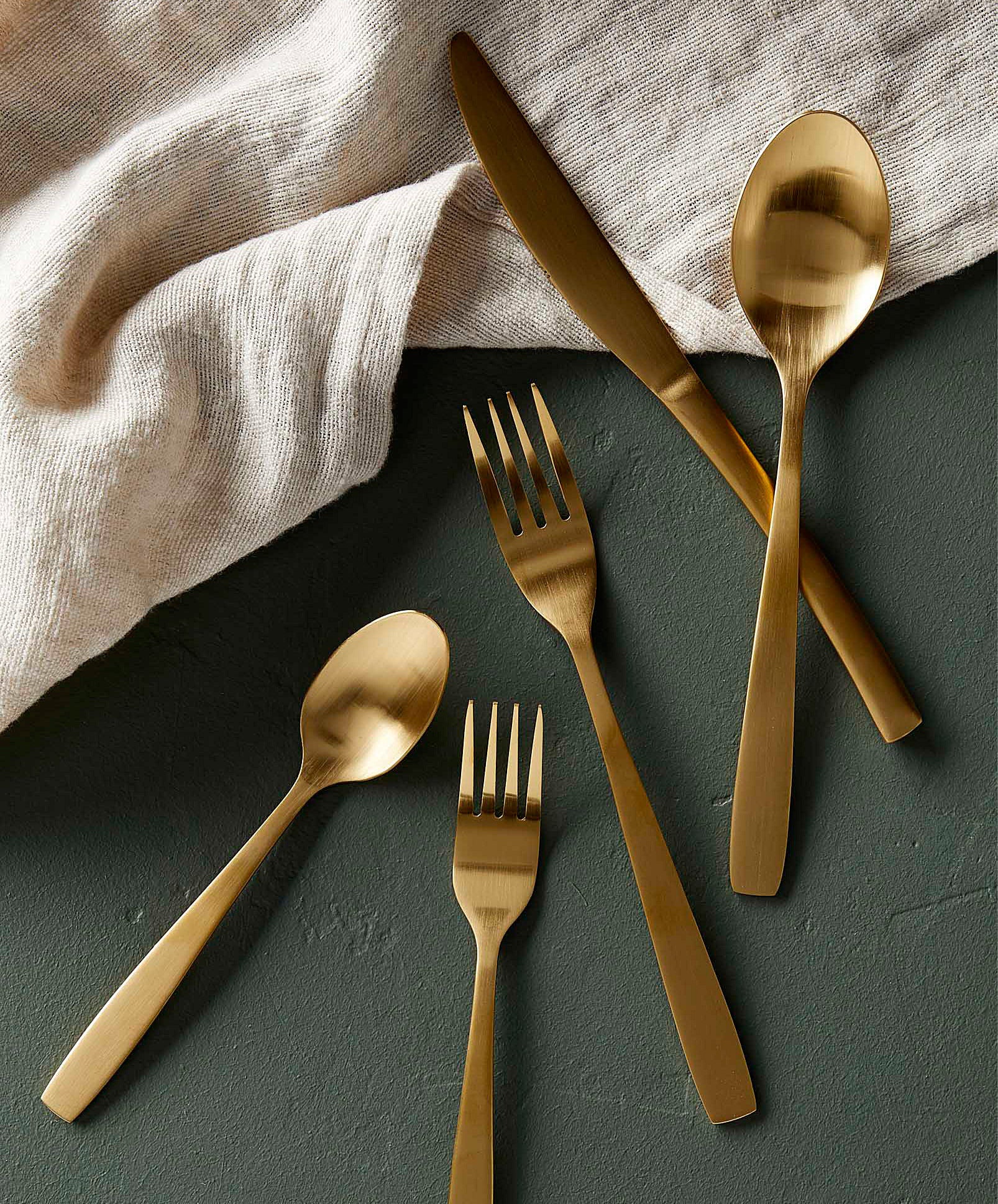 The utensils laid out on a table