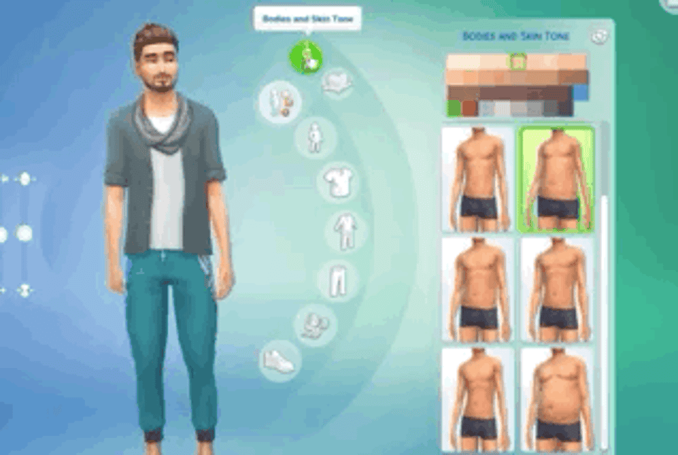 Sim in the CAS switching between multiple clothing options