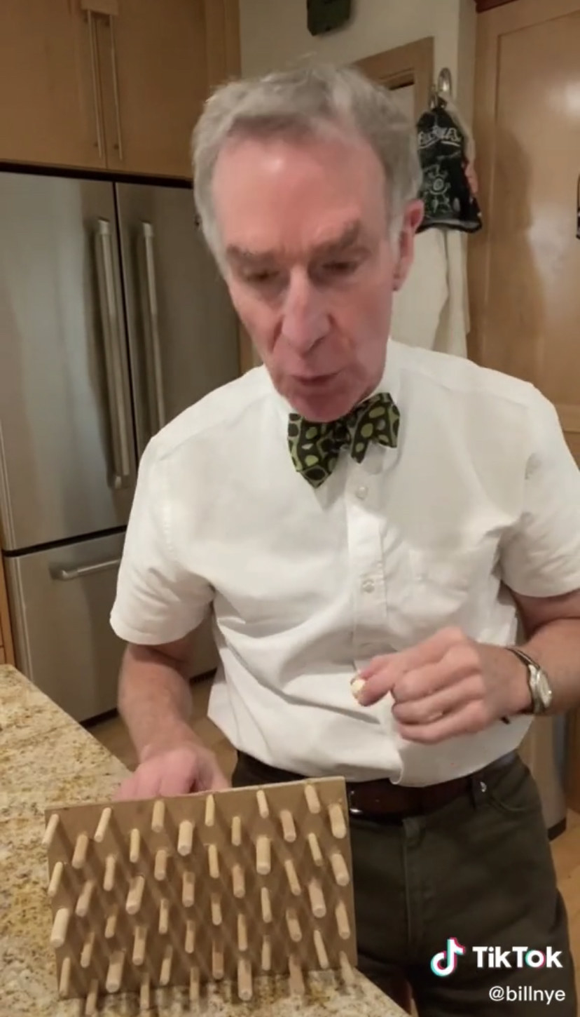 Bill Nye doing a science demonstration
