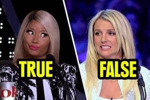 Nicki Minaj saying the fact is true but Britney Spears saying it's false