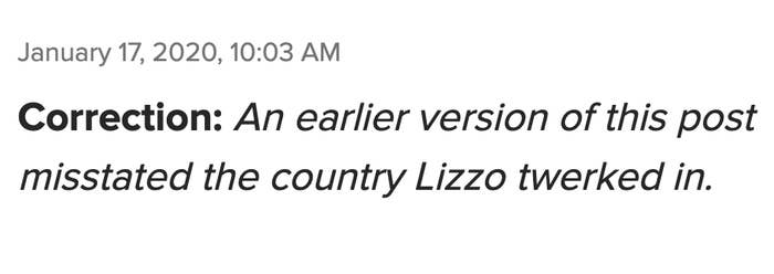 Correction: An earlier version of this post misstated the country Lizzo twerked in
