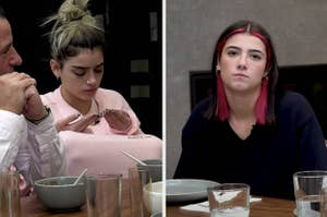 Charli and Dixie D'Amelio being rude at the dinner table 