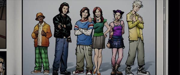 Cartoon of Sky High characters 