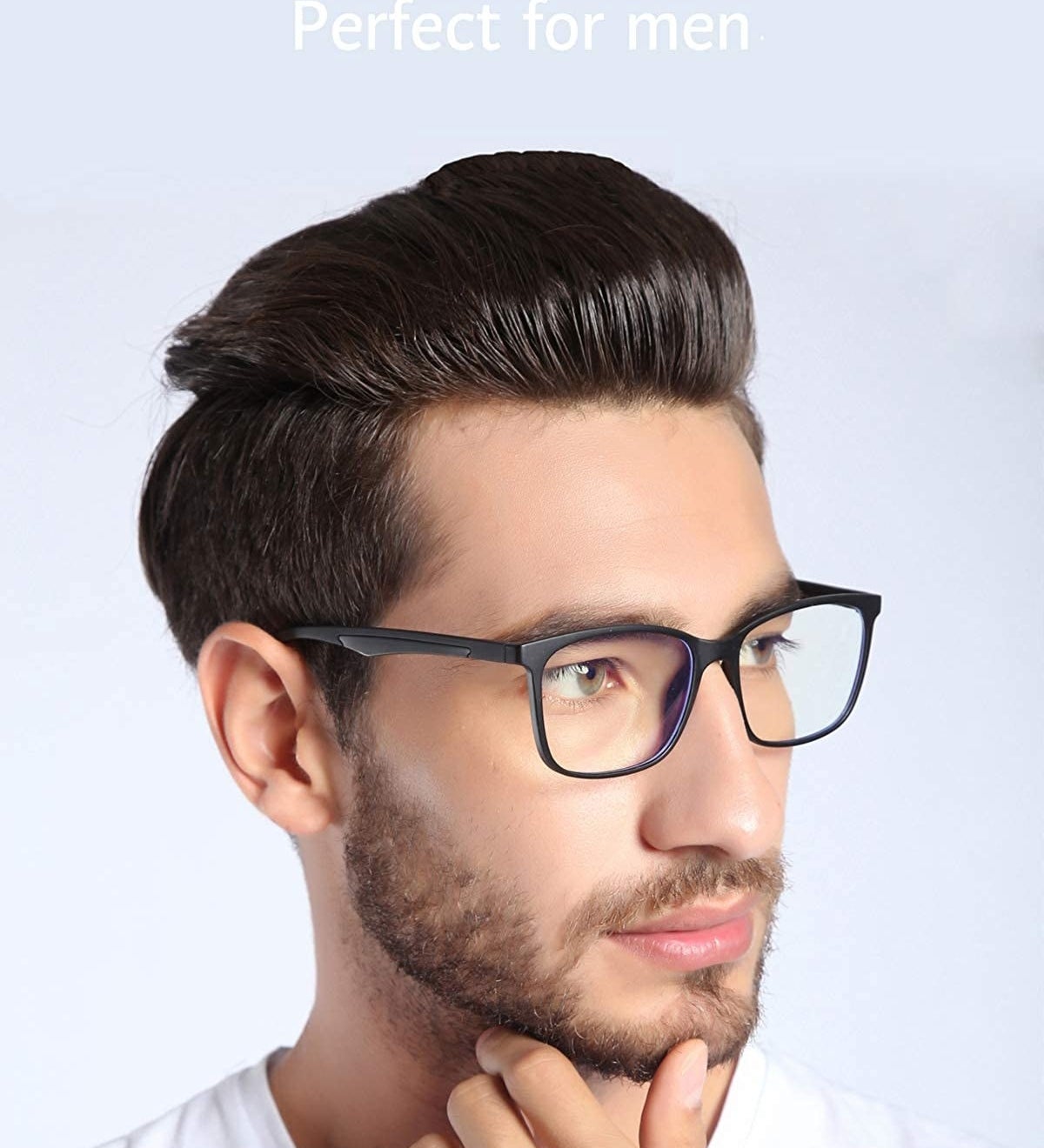 a model wearing ANRRI Blue Light Blocking Glasses