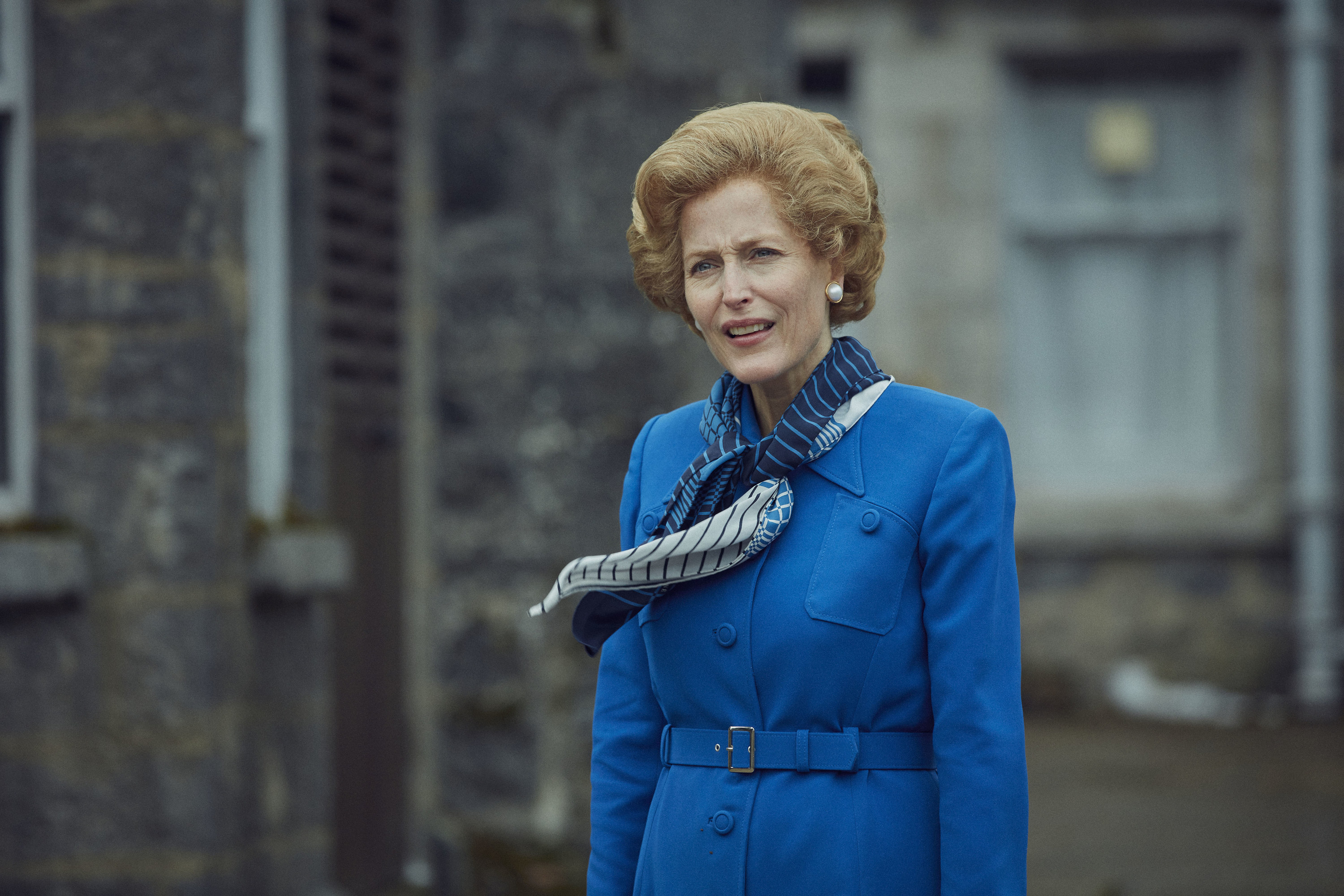 A still shot of Gillian Anderson, who plays Margaret Thatcher in season 4 of &quot;The Crown.&quot;