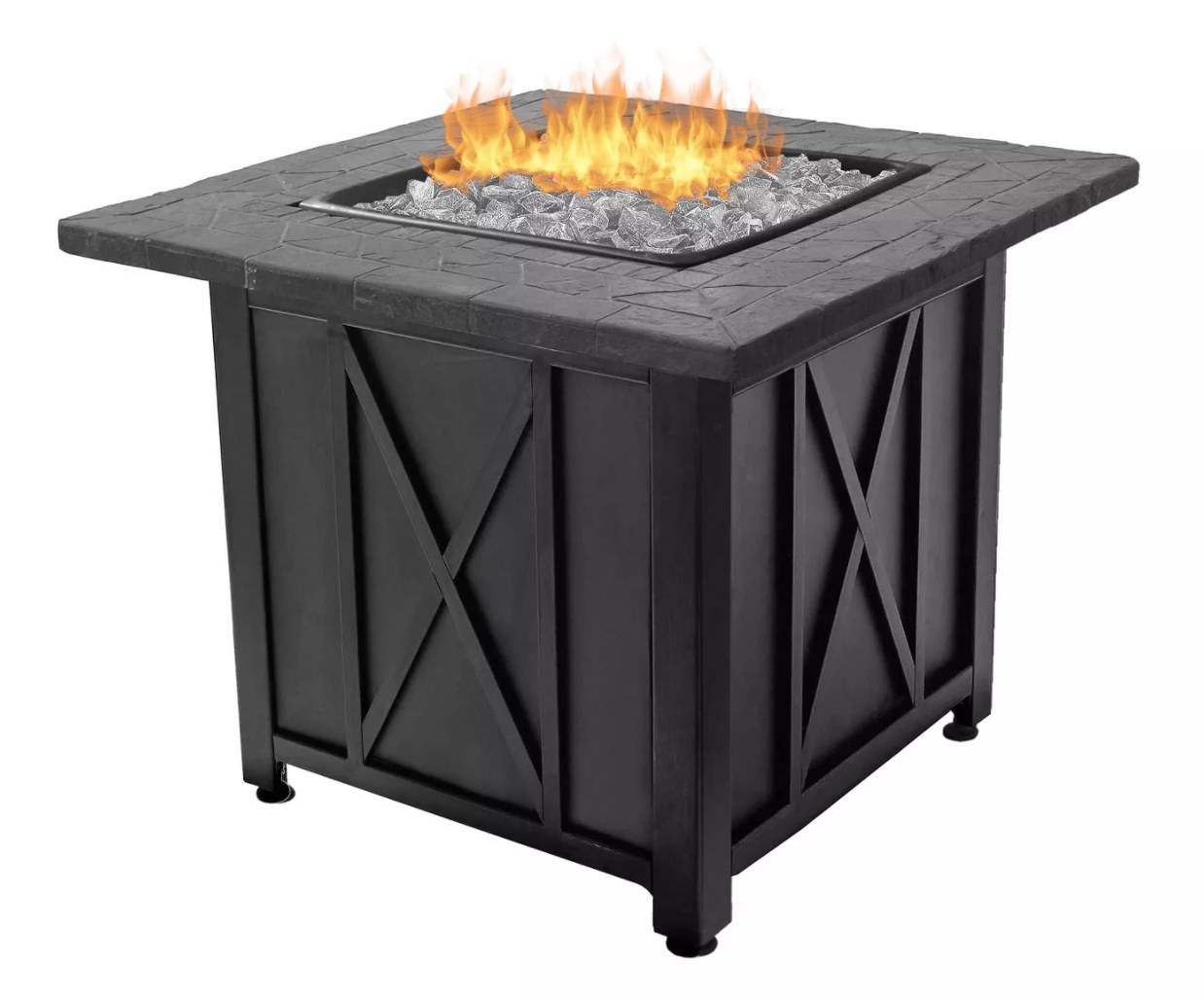 A black firepit table