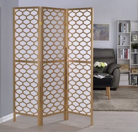 Solid wood room divider with rice paper screen
