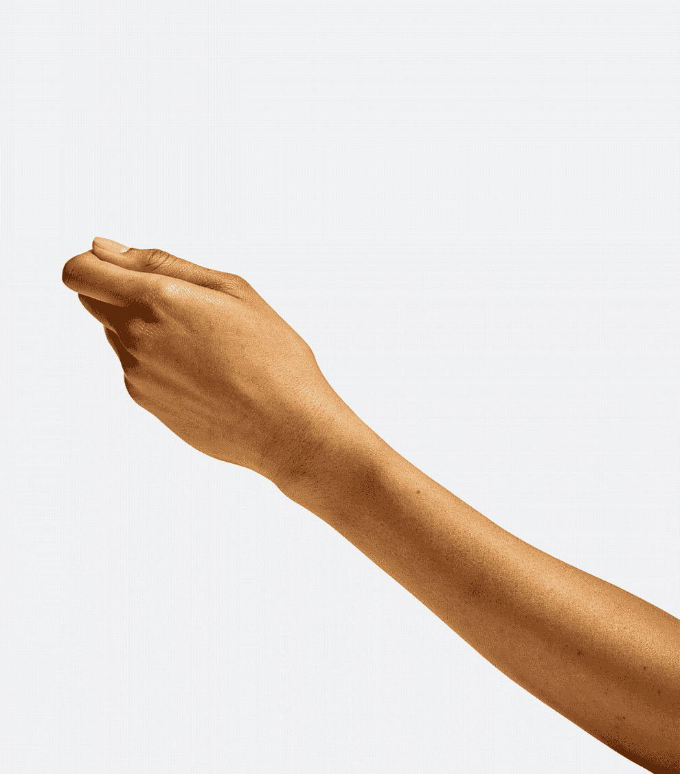 A gif of the serum being rubbed onto an arm