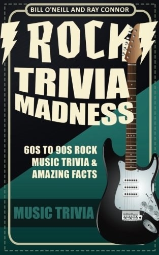The cover a trivia book called Rock Trivia Madness