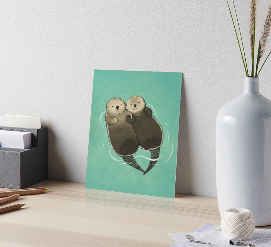 The art print placed on a desk