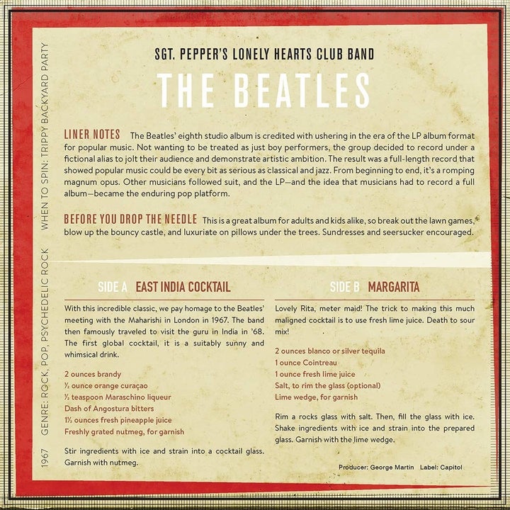 An open page of the cookbook showing two cocktail recipes