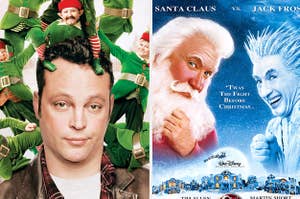 A movie poster for "Fred Claus" and a movie poster for "The Santa Clause 3"