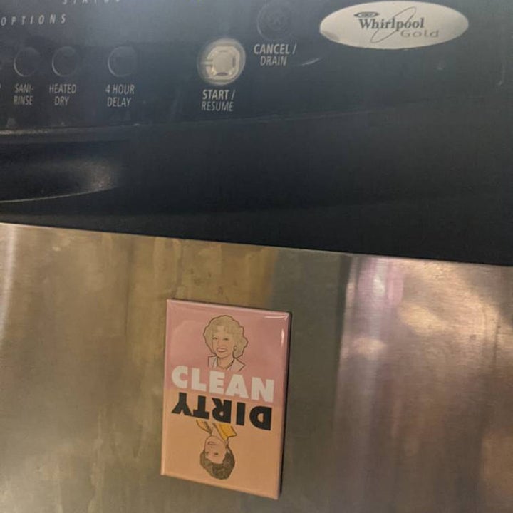 the golden girls magnet attached to a dishwasher