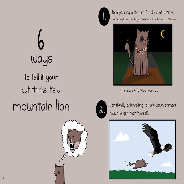 an excerpt of the book that says 6 ways to tell if your cat thinks it's a mountain lion