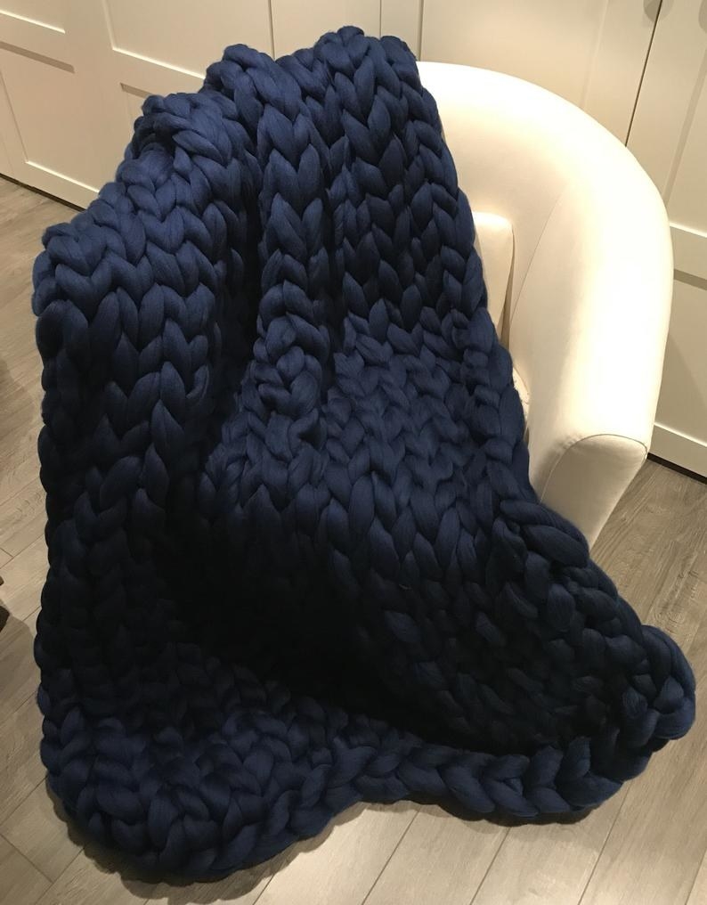 Chunky knit on a chair