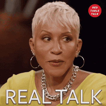 Gif of Gammy saying &quot;Real talk&quot; at The Red Table