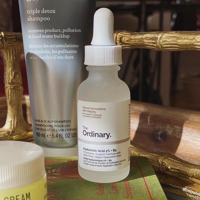 the ordinary serum captured in someone&#x27;s home next to other hygiene products