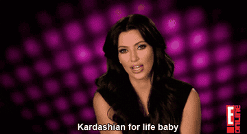 Kim Kardashian in a confessional on the show saying, &quot;kardashian for life baby&quot;