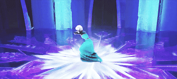 Elsa freezing her surroundings