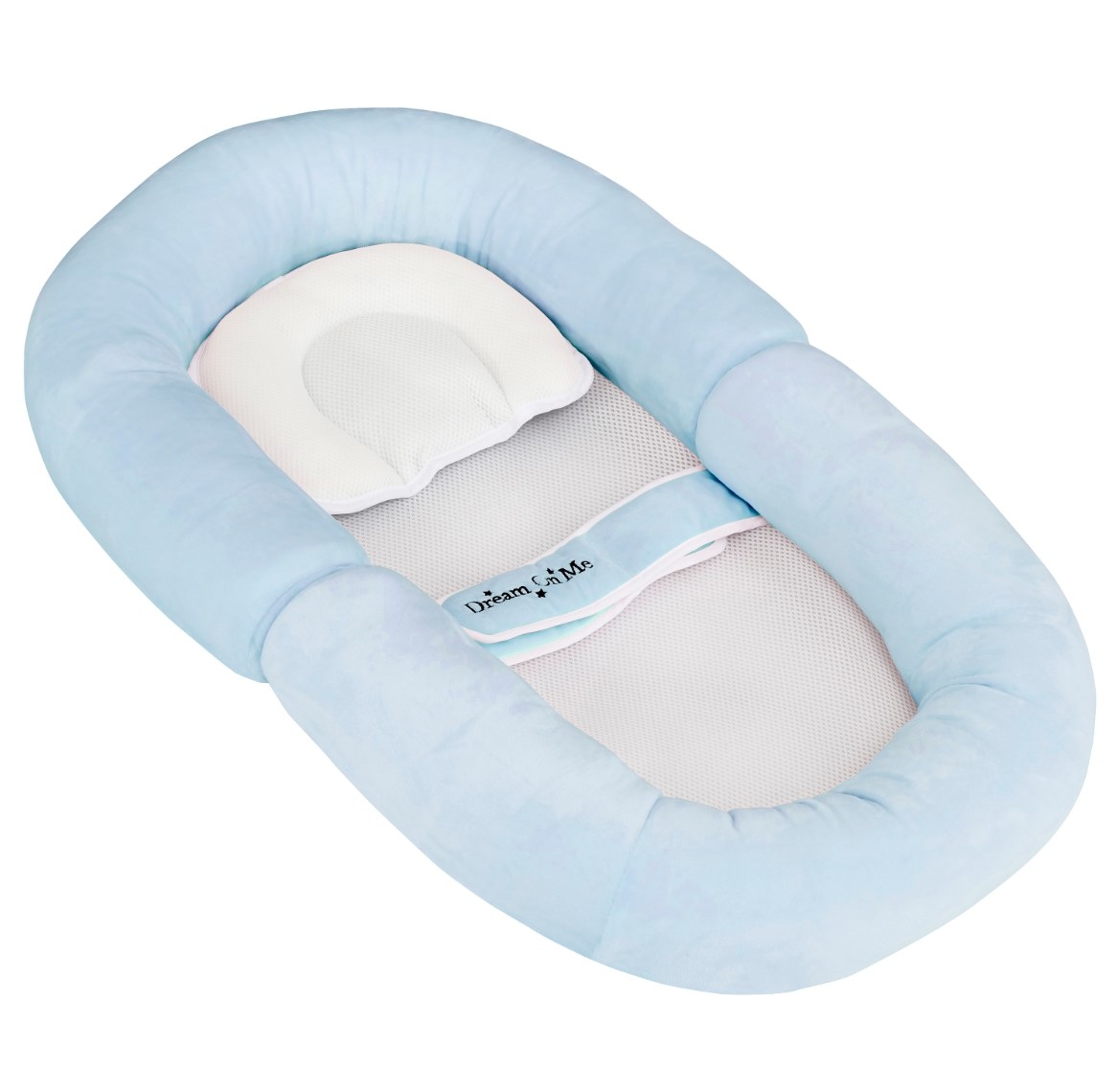 The Dream On Me portable lounger in baby blue