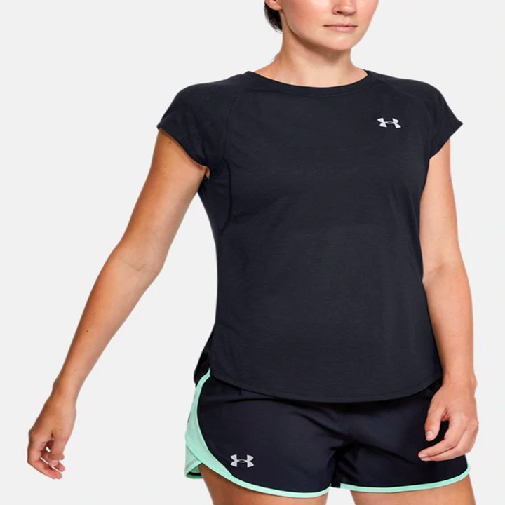 a model wearing the shirt in black