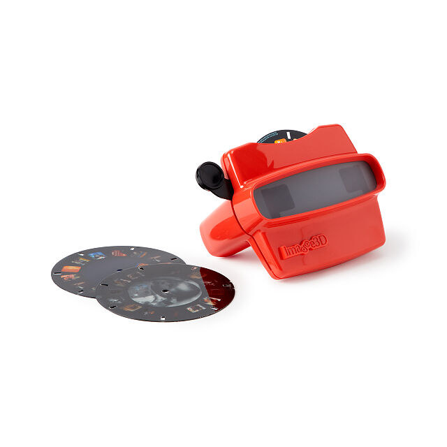 a create your own reel viewer in red displayed next to two reels